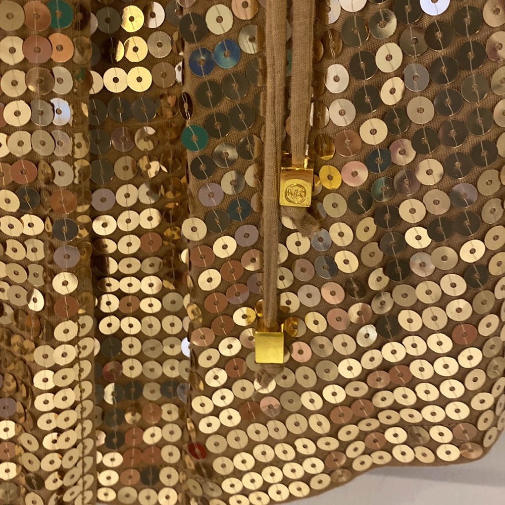 Micheal Kors Gold Sequin Wrap Dress sz XS - Picture 4 of 8